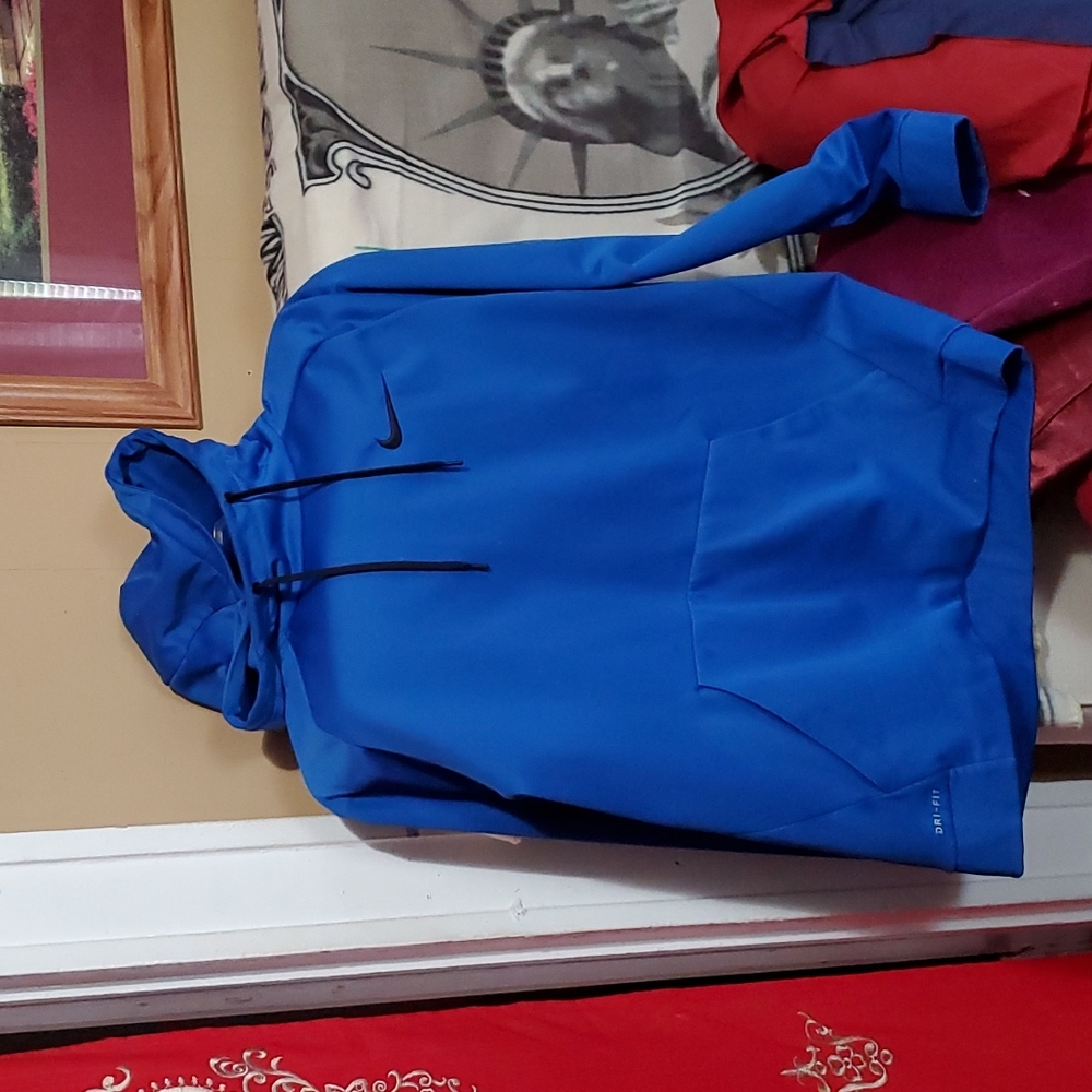 Nike dri fit blue hoodie